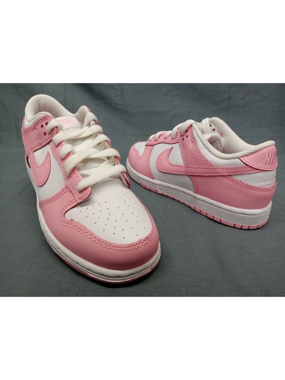 Nike Dunk Low (GS) Sneakers White Soft Pink Girls Size 4 NEW NO BOX!